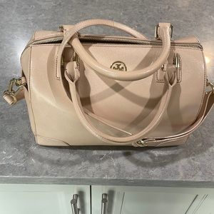 Tory Burch pocketbook/crossbody bag dark Sahara mix between pale pink and beige